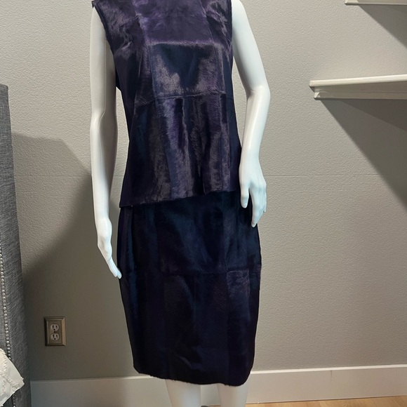 Akris Deep Purple 2 piece top size 8 and skirt size 10 - Picture 1 of 13
